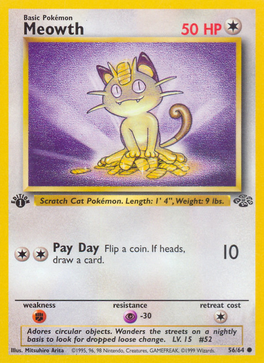 Meowth 56/64 Common | Jungle | Pokemon Card