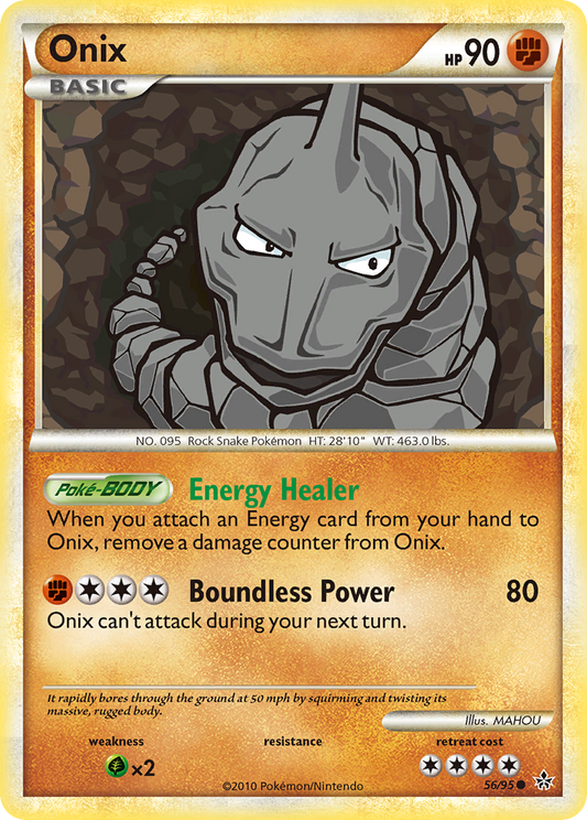 Onix 56/95 Common | HS—Unleashed | Pokemon Card