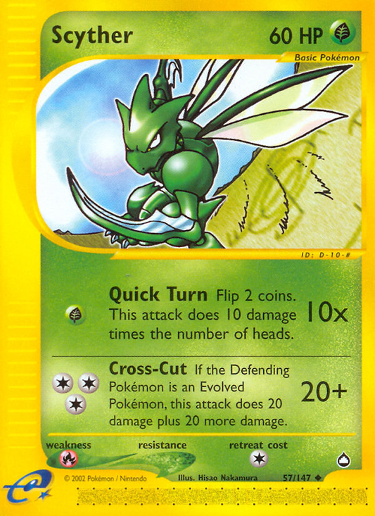 Scyther 57/147 Uncommon | Aquapolis | Pokemon Card