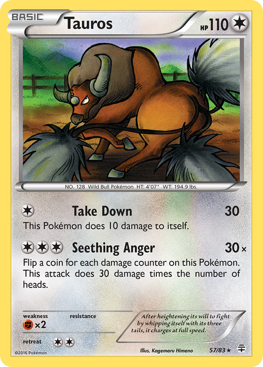 Tauros 57/83 Rare | Generations | Pokemon Card