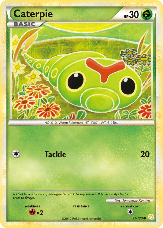 Caterpie 57/123 Common | HeartGold & SoulSilver | Pokemon Card