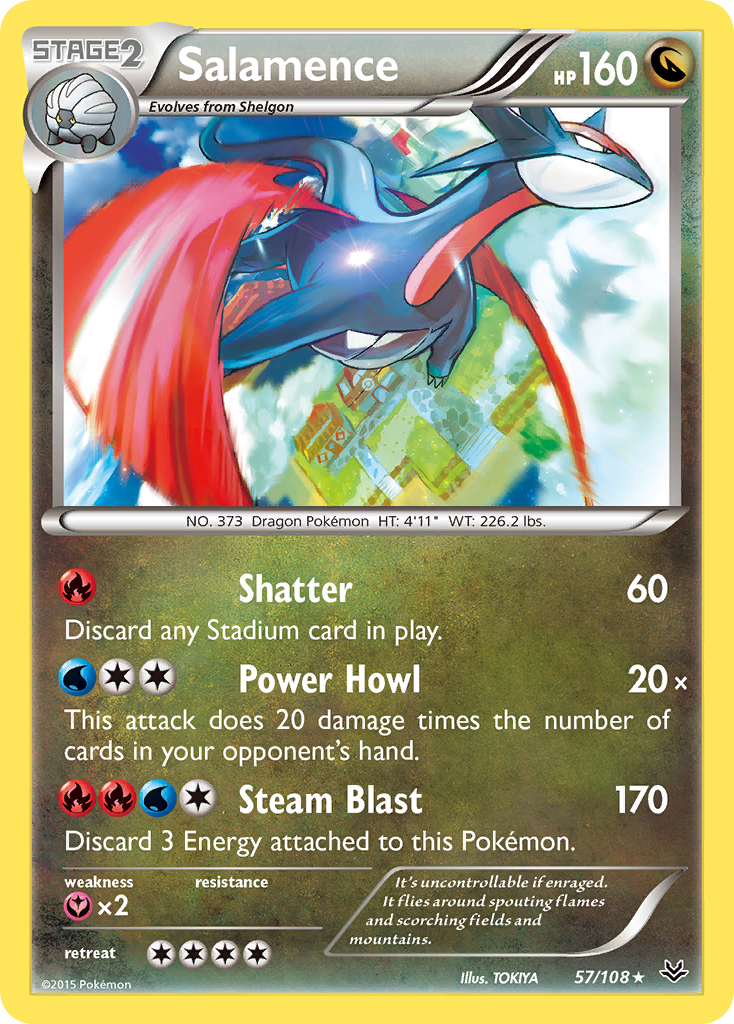 Salamence 57/108 Rare | Roaring Skies | Pokemon Card