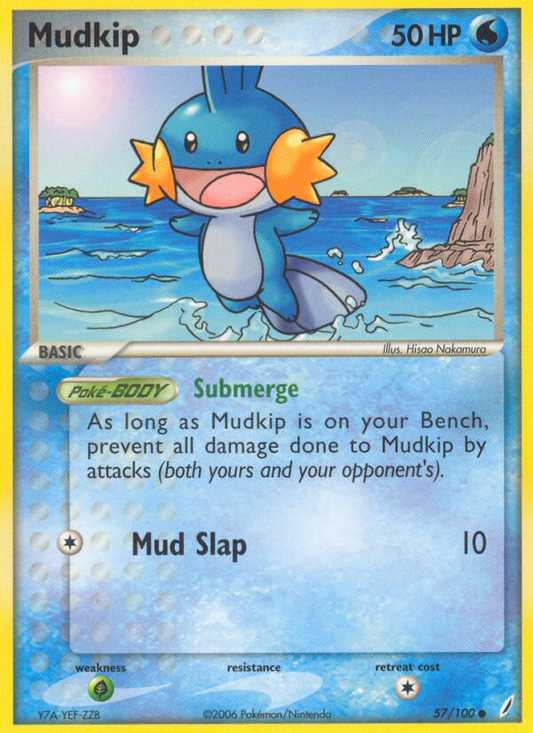 Mudkip 57/100 Common | Crystal Guardians | Pokemon Card