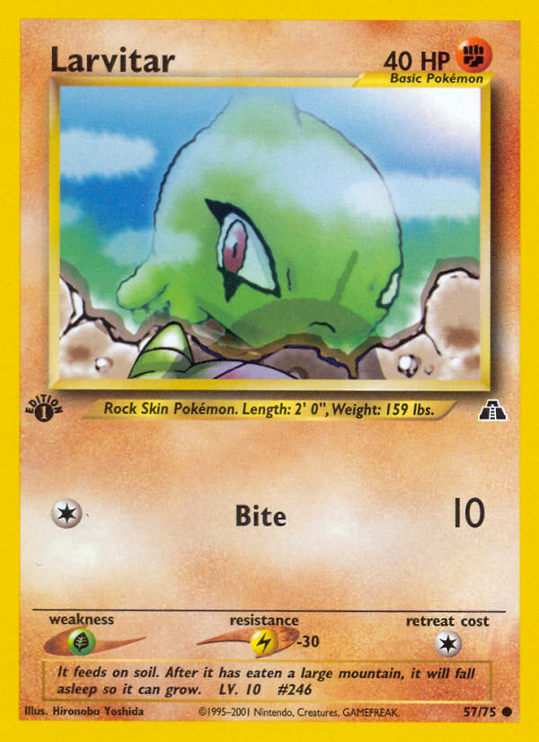 Larvitar 57/75 Common | Neo Discovery | Pokemon Card