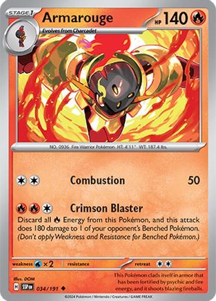 Armarouge 34/191 Reverse Holo | Surging Sparks | Pokemon Card