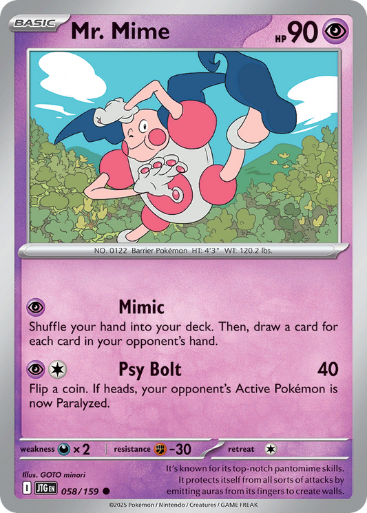 Mr. Mime 58/159 Common | Journey Together | Pokemon Card