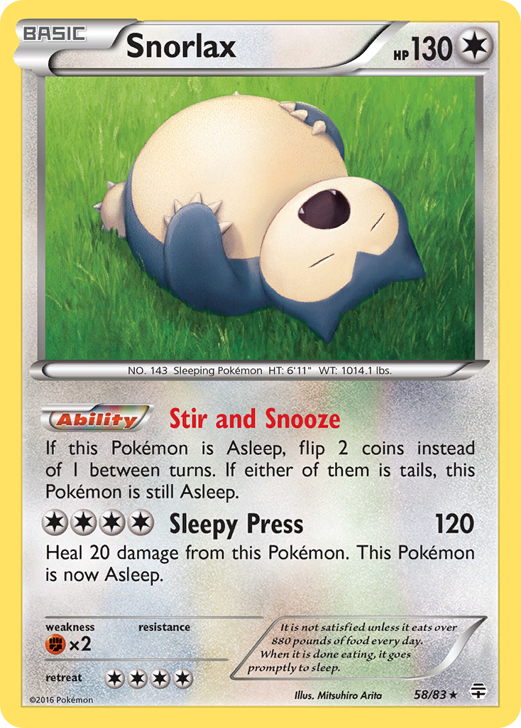 Snorlax 58/83 Rare | Generations | Pokemon Card