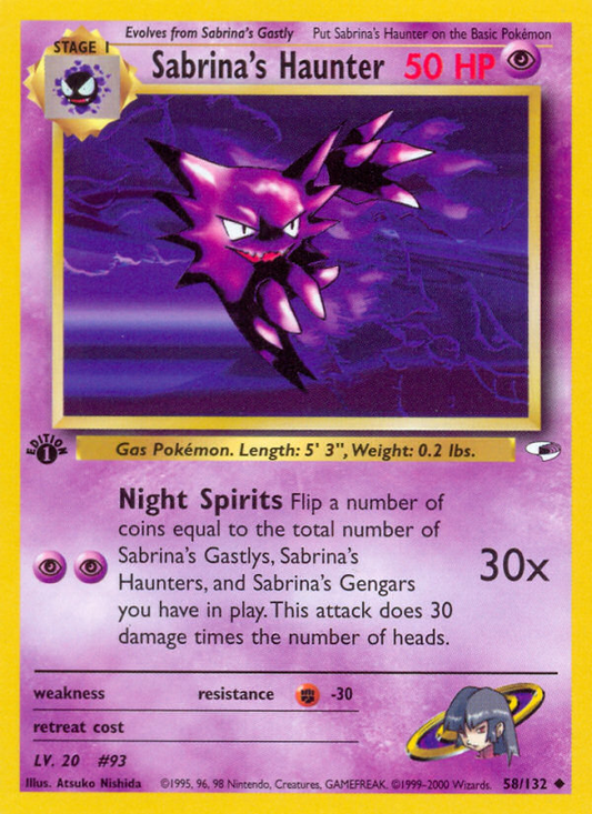 Sabrina's Haunter 58/132 Uncommon | Gym Heroes | Pokemon Card