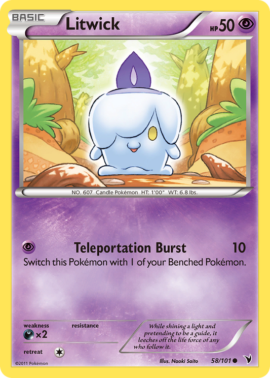 Litwick 58/101 Common | Noble Victories | Pokemon Card