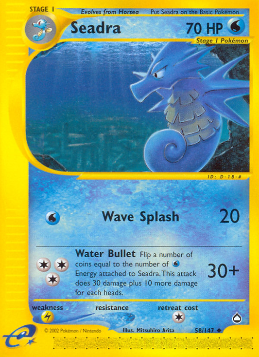 Seadra 58/147 Uncommon | Aquapolis | Pokemon Card