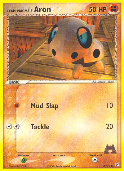 Team Magma's Aron 58/95 Common | Team Magma vs Team Aqua | Pokemon Card