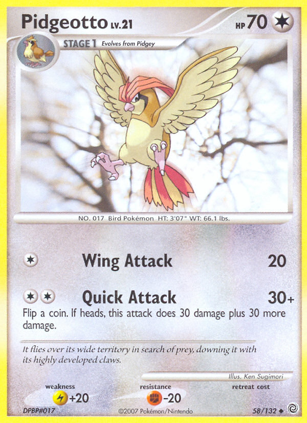 Pidgeotto 58/132 Uncommon | Secret Wonders | Pokemon Card