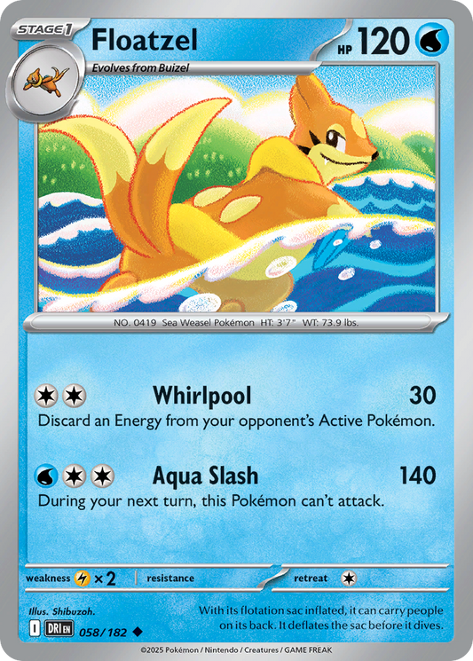 Floatzel 58/182 Uncommon | Destined Rivals | Pokemon Card