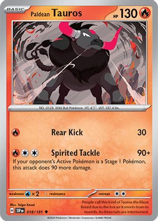 Paldean Tauros 18/191 Reverse Holo | Surging Sparks | Pokemon Card