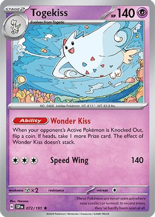 Togekiss 72/191 Reverse Holo | Surging Sparks | Pokemon Card