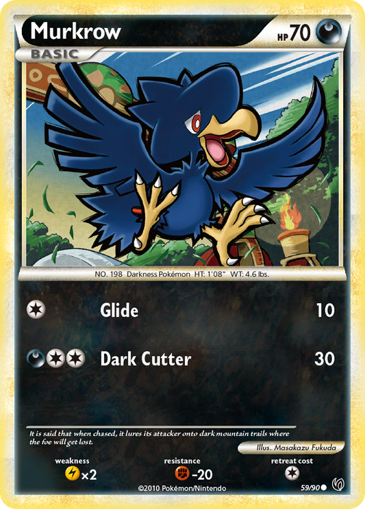Murkrow 59/90 Common | HS—Undaunted | Pokemon Card