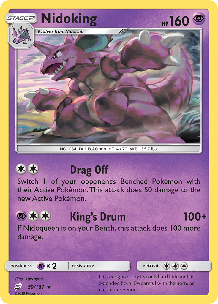 Nidoking 59/181 Rare | Team Up | Pokemon Card