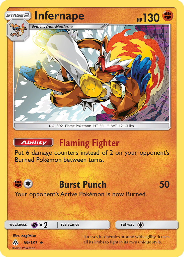 Infernape 59/131 Rare Holo | Forbidden Light | Pokemon Card