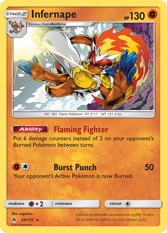 Infernape 59/131 Rare Holo | Forbidden Light | Pokemon Card
