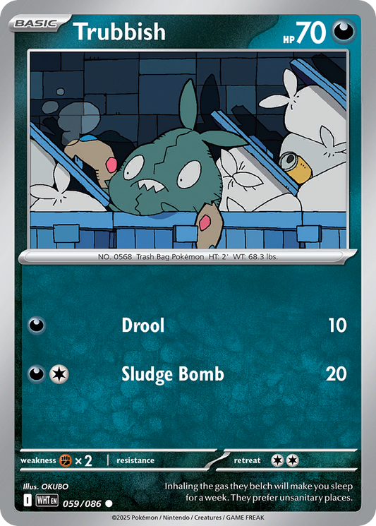 Trubbish 59/86 Common | White Flare | Pokemon Card