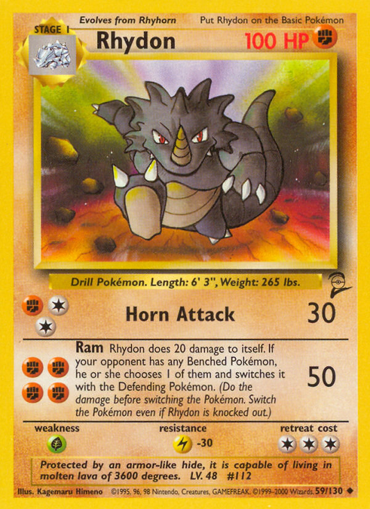 Rhydon 59/130 Uncommon | Base Set 2 | Pokemon Card