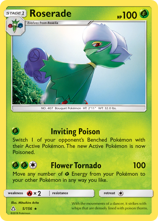 Roserade 5/156 Rare | Ultra Prism | Pokemon Card