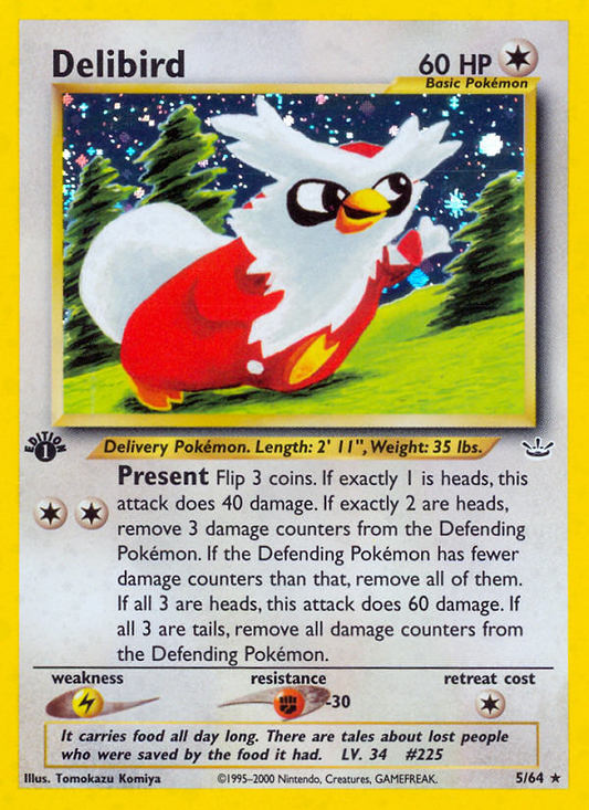 Delibird 5/64 Rare Holo | Neo Revelation | Pokemon Card