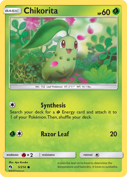 Chikorita 5/214 Common | Lost Thunder | Pokemon Card