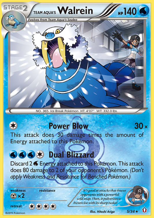 Team Aqua's Walrein 5/34 Rare Holo | Double Crisis | Pokemon Card