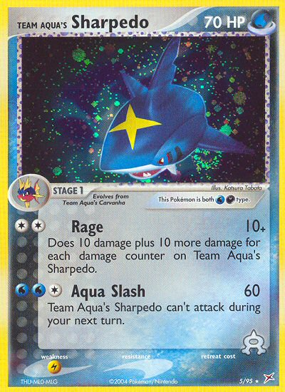Team Aqua's Sharpedo 5/95 Rare Holo | Team Magma vs Team Aqua | Pokemon Card