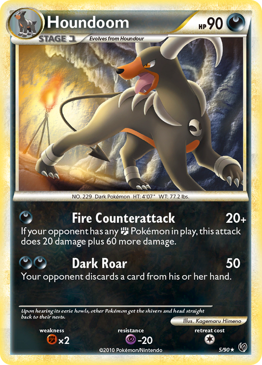 Houndoom 5/90 Rare Holo | HS—Undaunted | Pokemon Card