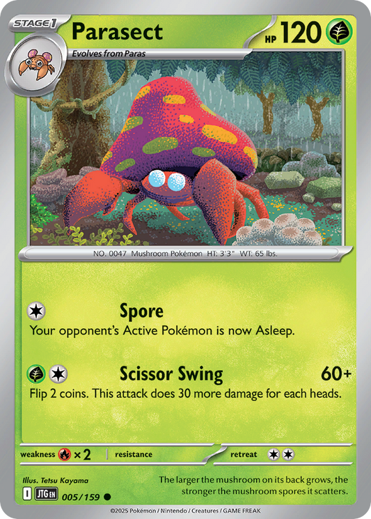 Parasect 5/159 Common | Journey Together | Pokemon Card