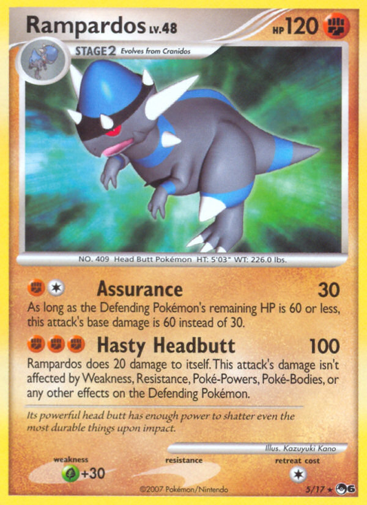 Rampardos 5/17 Rare | POP Series 6 | Pokemon Card