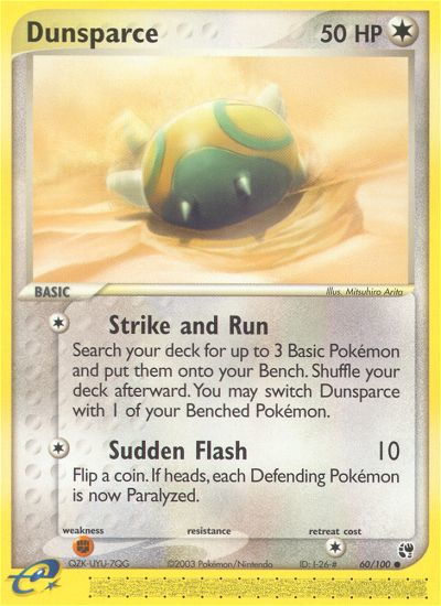 Dunsparce 60/100 Common | Sandstorm | Pokemon Card