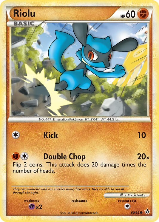 Riolu 60/95 Common | HS—Unleashed | Pokemon Card