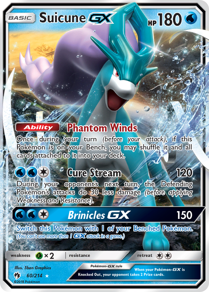 Suicune-GX 60/214 Rare Holo GX | Lost Thunder | Pokemon Card