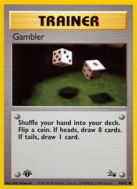 Gambler 60/62 Common | Fossil | Pokemon Card