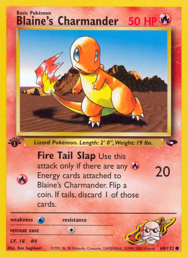 Blaine's Charmander 60/132 Common | Gym Challenge | Pokemon Card