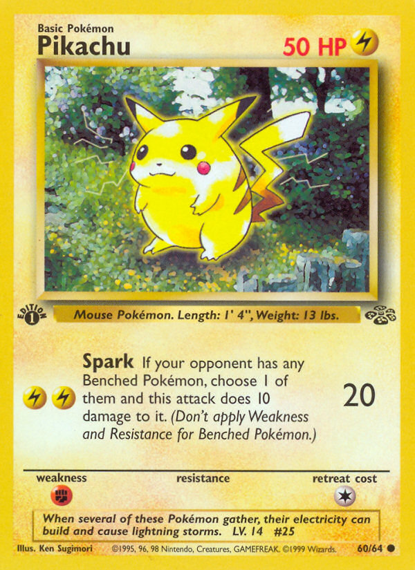 Pikachu 60/64 Common | Jungle | Pokemon Card