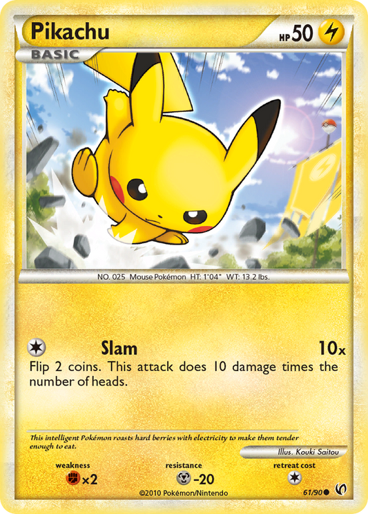 Pikachu 61/90 Common | HS—Undaunted | Pokemon Card