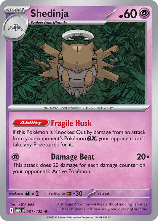 Shedinja 61/132 Uncommon | Mega Evolution | Pokemon Card