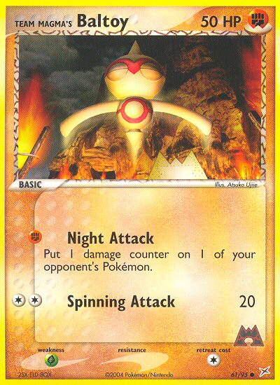 Team Magma's Baltoy 61/95 Common | Team Magma vs Team Aqua | Pokemon Card