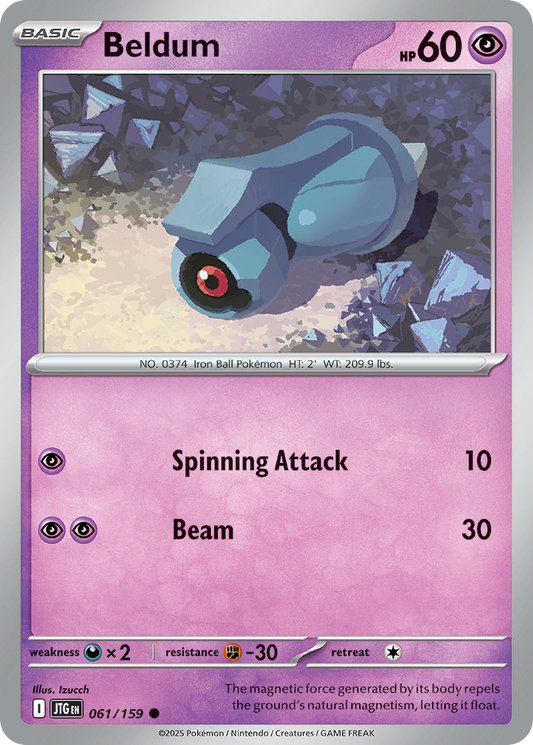 Beldum 61/159 Common | Journey Together | Pokemon Card