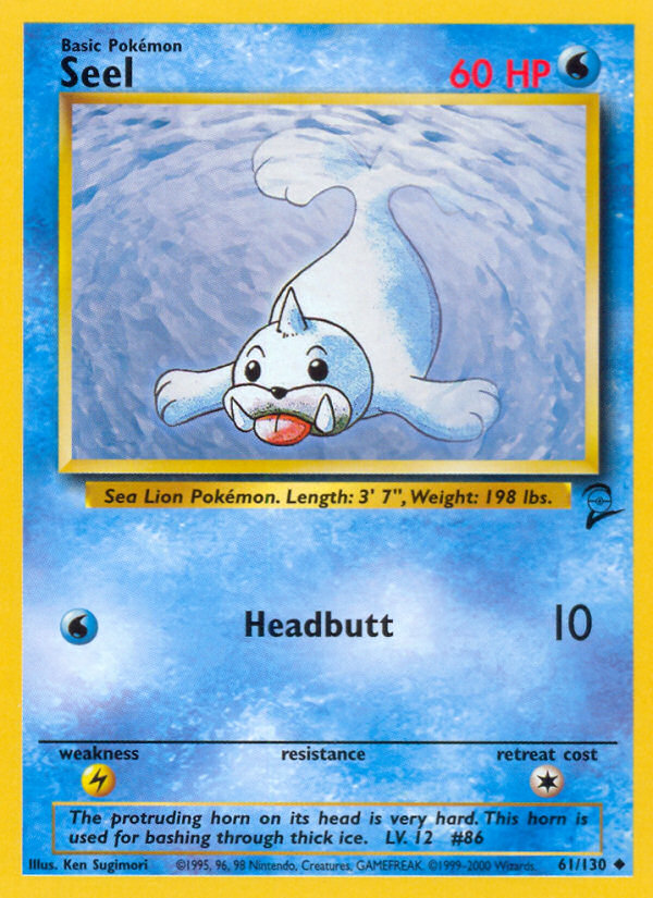 Seel 61/130 Uncommon | Base Set 2 | Pokemon Card