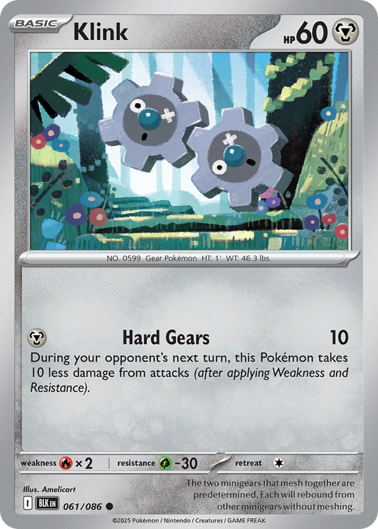 Klink 61/86 Common | Black Bolt | Pokemon Card