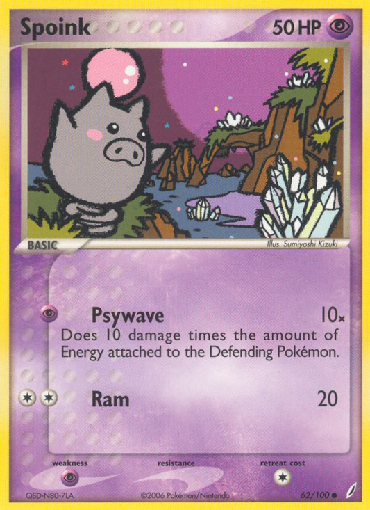 Spoink 62/100 Common | Crystal Guardians | Pokemon Card