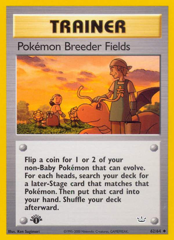 Pokémon Breeder Fields 62/64 Uncommon | Neo Revelation | Pokemon Card