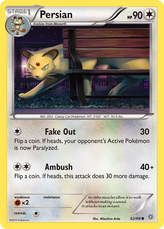 Persian 62/98 Common | Ancient Origins | Pokemon Card
