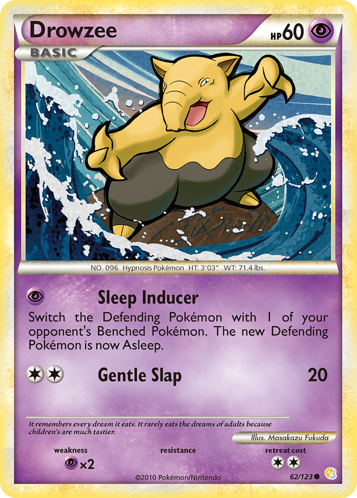 Drowzee 62/123 Common | HeartGold & SoulSilver | Pokemon Card
