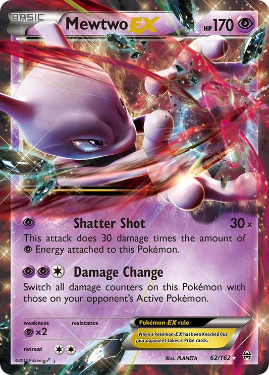 Mewtwo-EX 62/162 Rare Holo EX | BREAKthrough | Pokemon Card